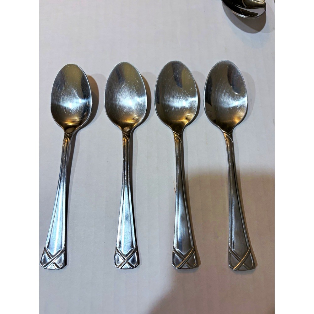 Farberware Crossway Stainless Steel Teaspoons 6.25" Lot of 4